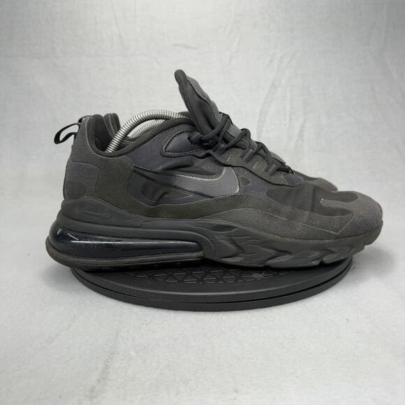 Nike Air Max 270 React Triple Black Oil C13866-003 Men Size 11.5 Gray Training - Picture 1 of 7